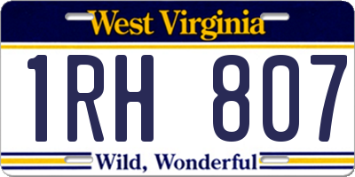 WV license plate 1RH807