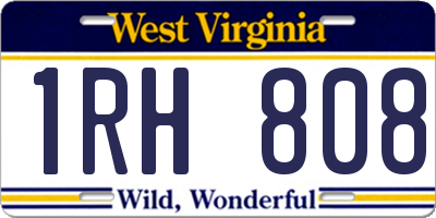 WV license plate 1RH808