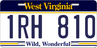WV license plate 1RH810