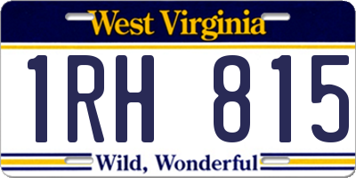 WV license plate 1RH815