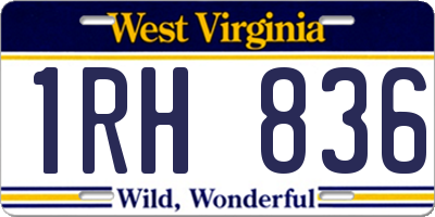 WV license plate 1RH836