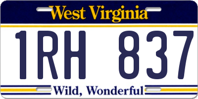 WV license plate 1RH837