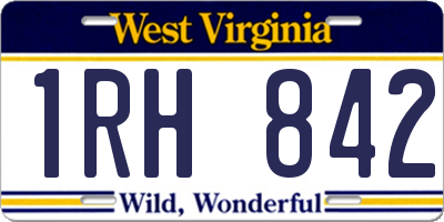 WV license plate 1RH842