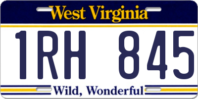 WV license plate 1RH845