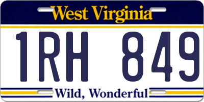 WV license plate 1RH849