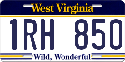 WV license plate 1RH850