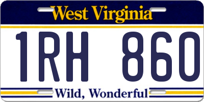 WV license plate 1RH860