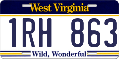 WV license plate 1RH863