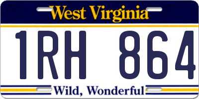 WV license plate 1RH864