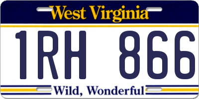 WV license plate 1RH866