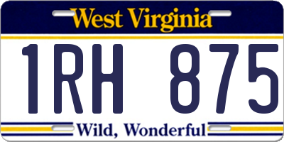 WV license plate 1RH875