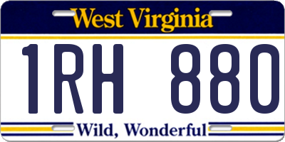 WV license plate 1RH880