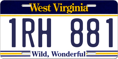 WV license plate 1RH881