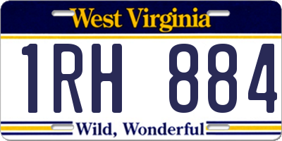 WV license plate 1RH884