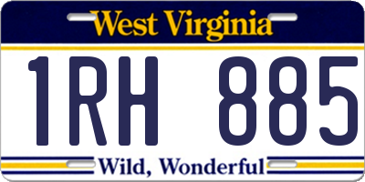 WV license plate 1RH885