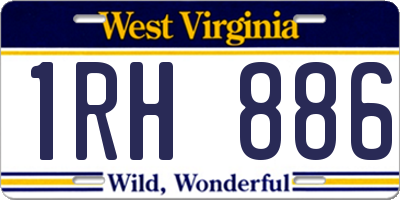 WV license plate 1RH886