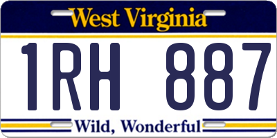 WV license plate 1RH887