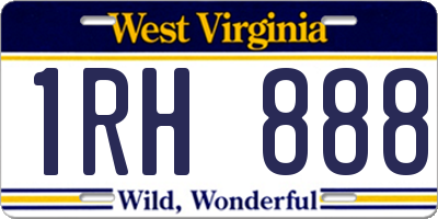 WV license plate 1RH888