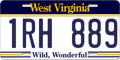 WV license plate 1RH889