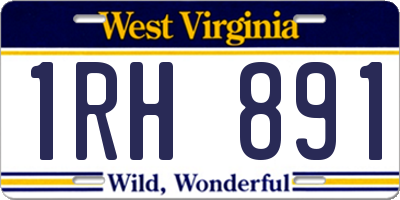 WV license plate 1RH891