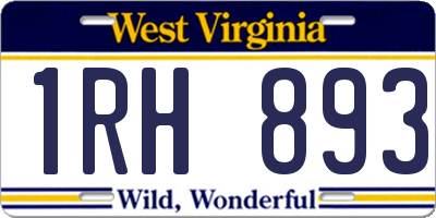 WV license plate 1RH893