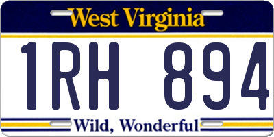 WV license plate 1RH894
