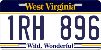 WV license plate 1RH896