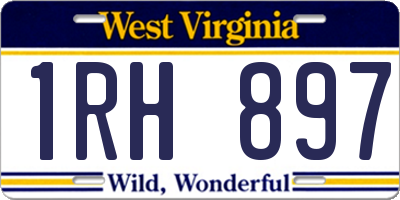 WV license plate 1RH897
