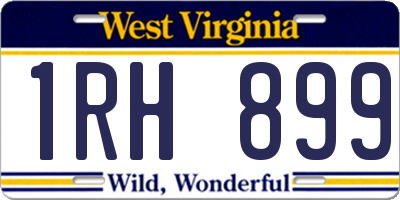 WV license plate 1RH899