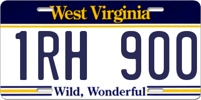 WV license plate 1RH900