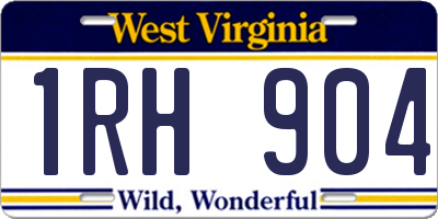 WV license plate 1RH904