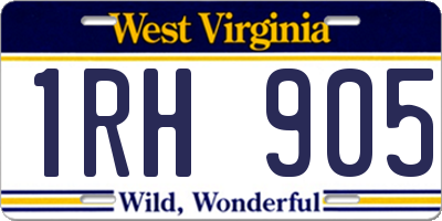 WV license plate 1RH905
