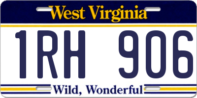 WV license plate 1RH906