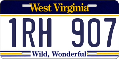 WV license plate 1RH907