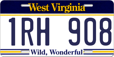 WV license plate 1RH908