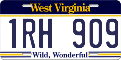 WV license plate 1RH909