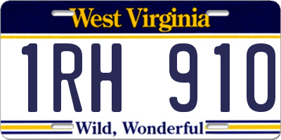 WV license plate 1RH910