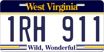 WV license plate 1RH911