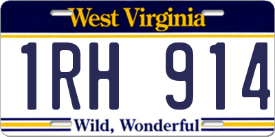 WV license plate 1RH914