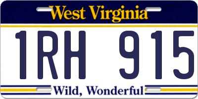 WV license plate 1RH915