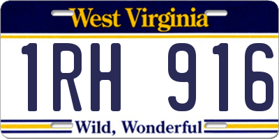 WV license plate 1RH916