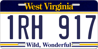 WV license plate 1RH917