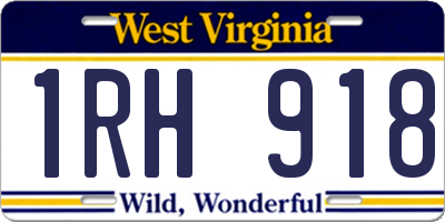 WV license plate 1RH918