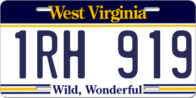 WV license plate 1RH919