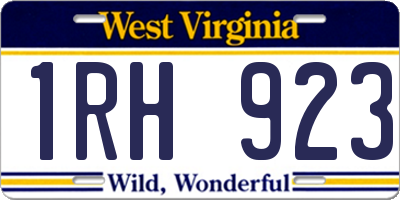 WV license plate 1RH923