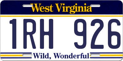 WV license plate 1RH926