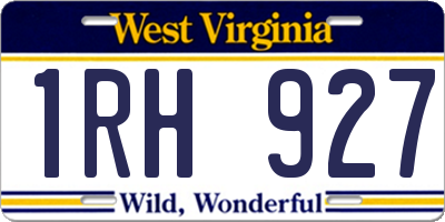 WV license plate 1RH927