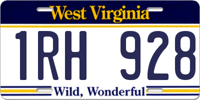 WV license plate 1RH928