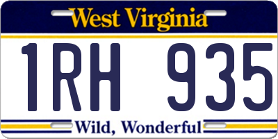 WV license plate 1RH935