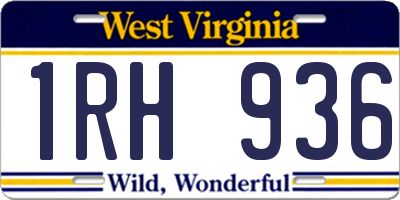 WV license plate 1RH936